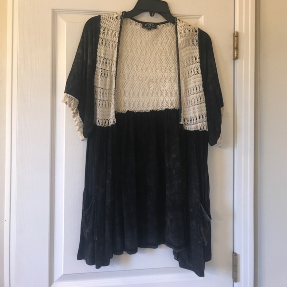 POL charcoal acid wash new awakening cardigan - Picture 1 of 2